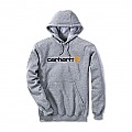 Carhartt Signature logo hooded sweatshirt heather grey (Fits: > size S)