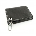 Amigaz Black Piped Soft Leather Trifold Wallet