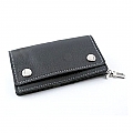 Amigaz Black Soft Leather Biker Wallet with Piping
