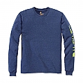Carhartt sleeve logo T-shirt Dark cobalt blue heather