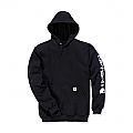 Carhartt sleeve logo hooded sweatshirt black (Fits: > size M)