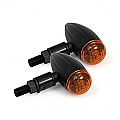 MICRO BULLET TURN SIGNALS, BLACK GROOVED