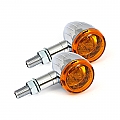 MINI BULLET TURN SIGNALS, CHROME GROOVED