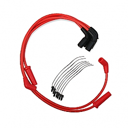 Accel 8mm S/S Spiral core wire red,bkr.mcsh.576349