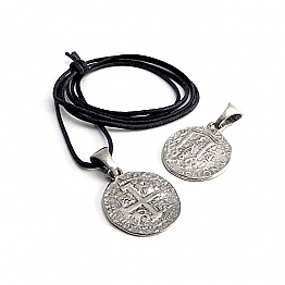 AmiGaz black leather choker w/celtic coin,bkr.mcsh.572411