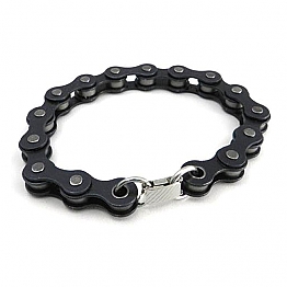 Amigaz Black Bike Chain Bracelet 8",bkr.mcsh.563422