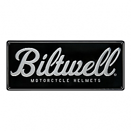 Biltwell Script shop sign black/aluminum,bkr.mcsh.599662