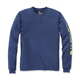 Carhartt sleeve logo T-shirt Dark cobalt blue heather,bkr.mcsh.590046