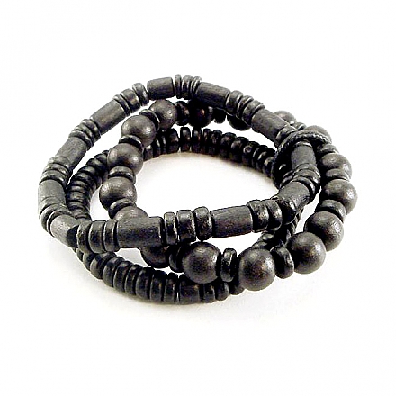 AmiGaz Wood bead bracelet set,bkr.mcsh.572414