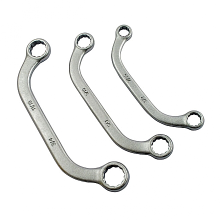 Curved box end wrench set. 3-piece,bkr.mcsh.907375