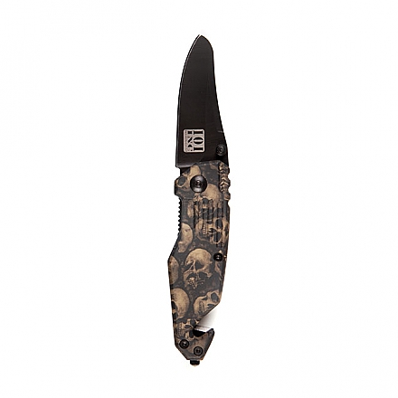 KNIFE SKULL & CLIP SMALL BLACK BROWN,bkr.mcsh.545482