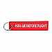 Kiss Me Before Flight keychain red