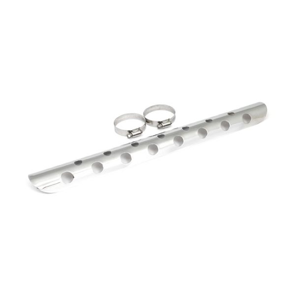 Universal Bullet Hole heat shield 18" long chrome