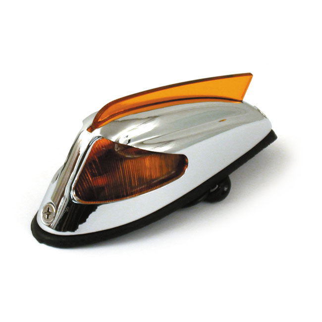 50-57 style front fender light. Chrome