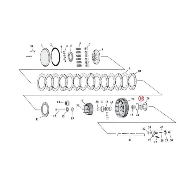 Washer clutch hub bearing .0980"