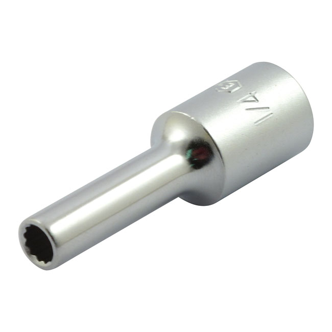 1/4" 12-point brake pad pin socket tool. 3/8" drive