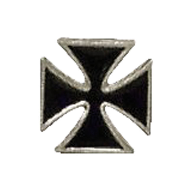 Biker pins Maltese cross pin black