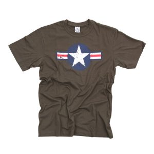 Army Surplus Air Force Star & Bars t-shirt green