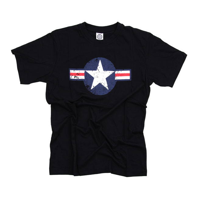 Army Surplus Air Force Star & Bars t-shirt black
