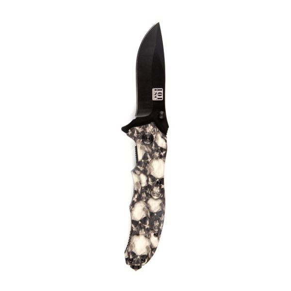 KNIFE SKULL & CLIP BLACK IVORY
