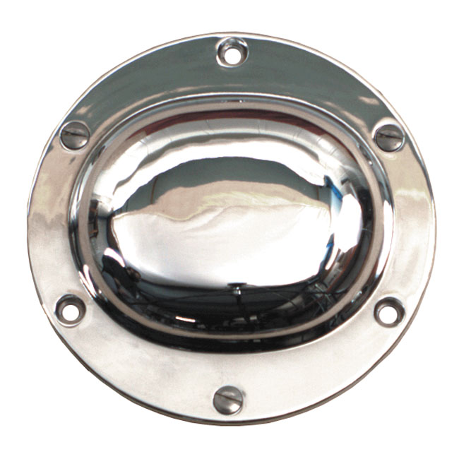 Antique style derby cover plain. Chrome