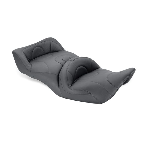 Mustang 1-piece 2-up touring seat heated plain black