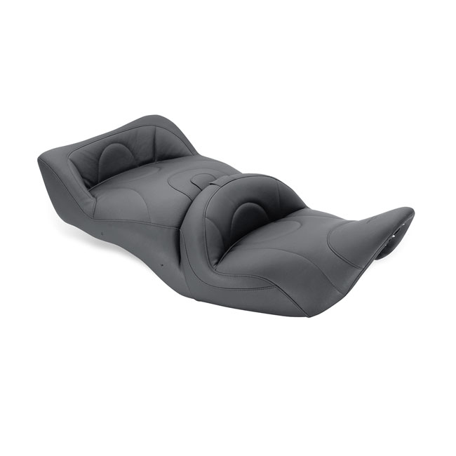 Mustang 1-piece 2-up touring seat heated plain black