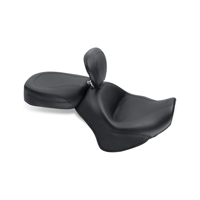 Mustang wide touring vintage seat plain black