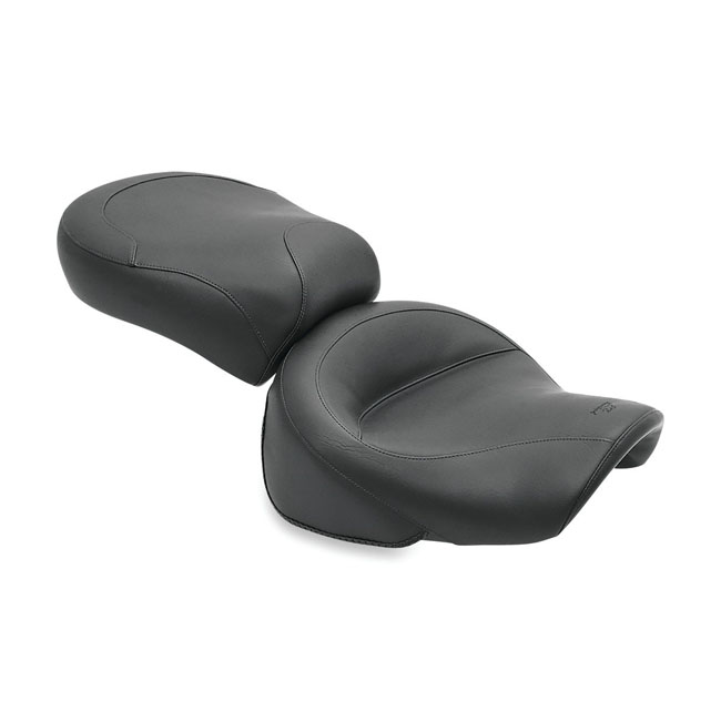 Mustang 2-p wide touring vintage seat plain black