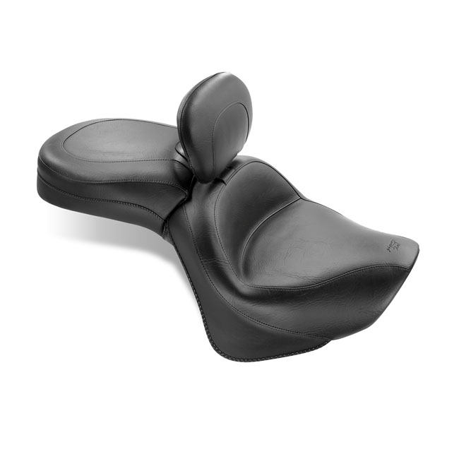 Mustang 1 piece 2-up wide touring vintage seat plain black
