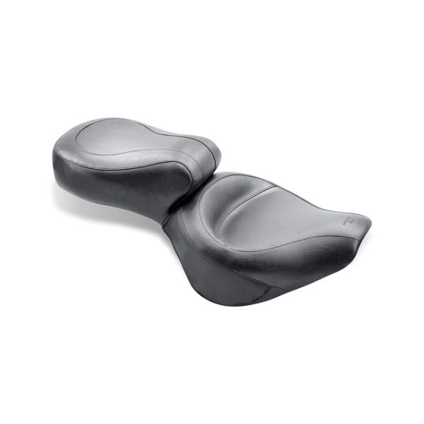 Mustang 1 piece 2-up wide touring vintage seat plain black