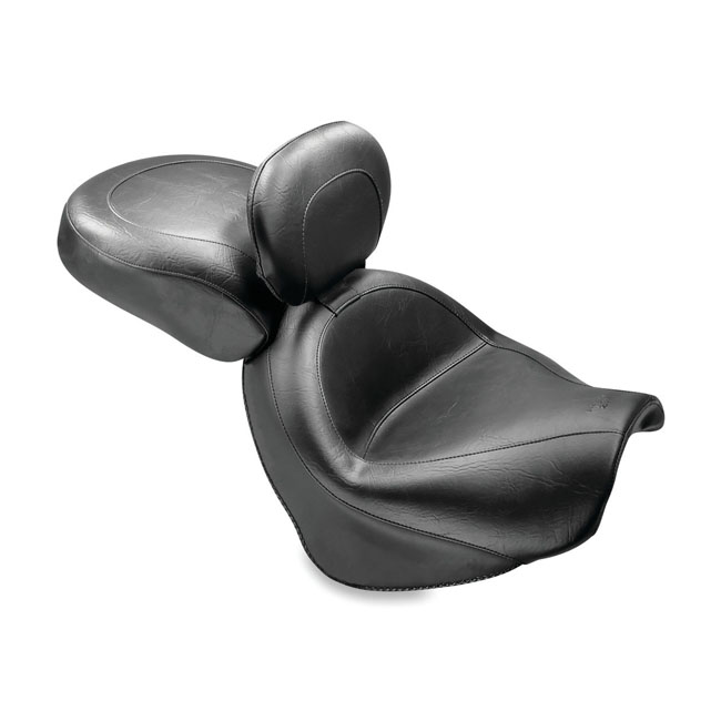 Mustang 2-p wide touring vintage seat plain black