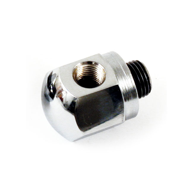 Rocker box oil gauge fitting. Chrome