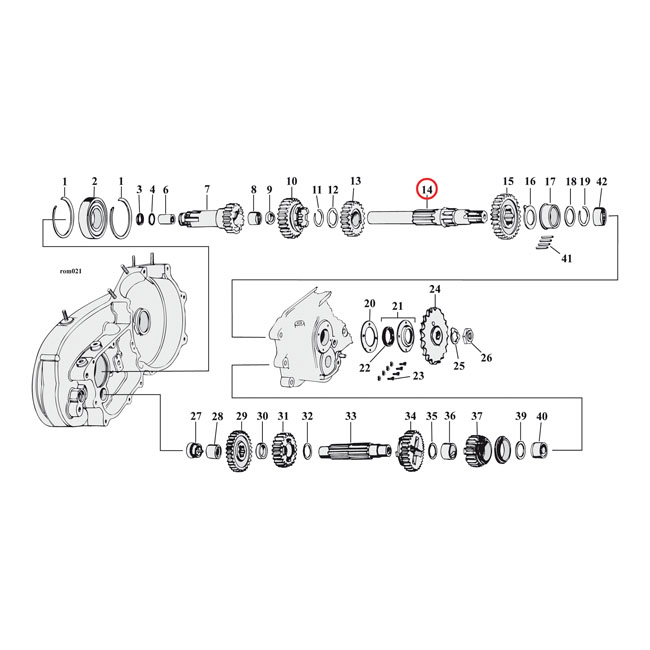 Transmission mainshaft XL