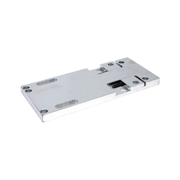 4-speed transmission mount plate. Adjustable. Chrome