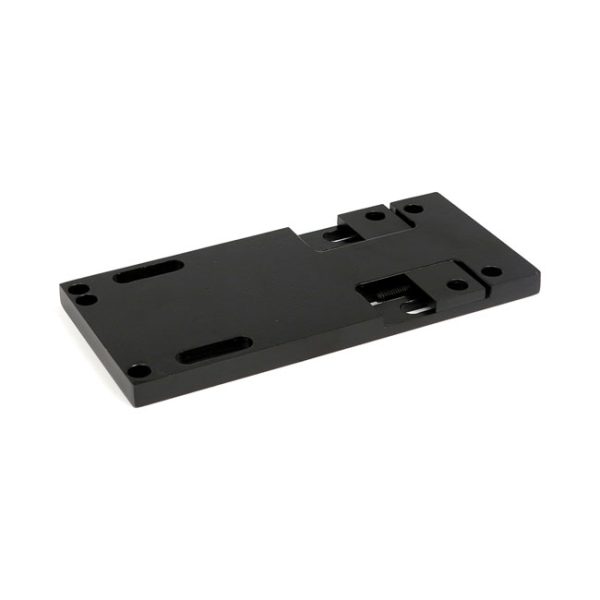 4-speed transmission mount plate. Adjustable. Black