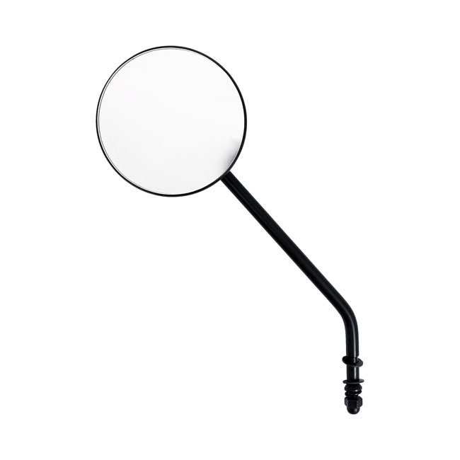 Steel 4" round mirror. Black