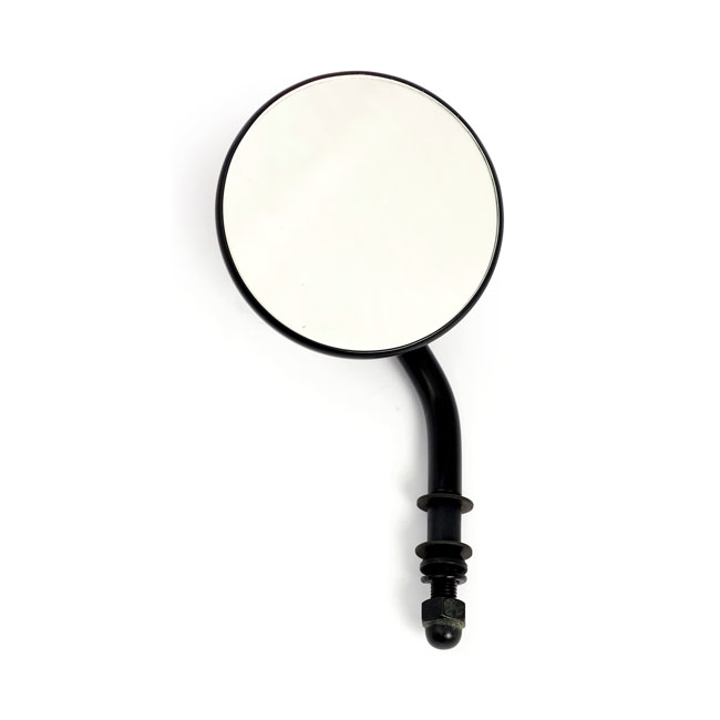 Steel 3" round mirror. Black