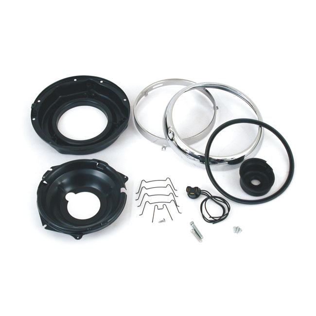 Complete 7" flh headlamp assembly & trim kit