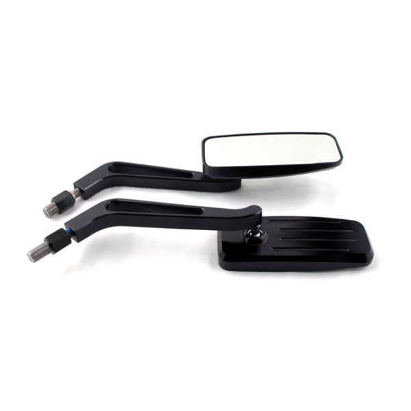 Black action mirror set. Blue tinted glass