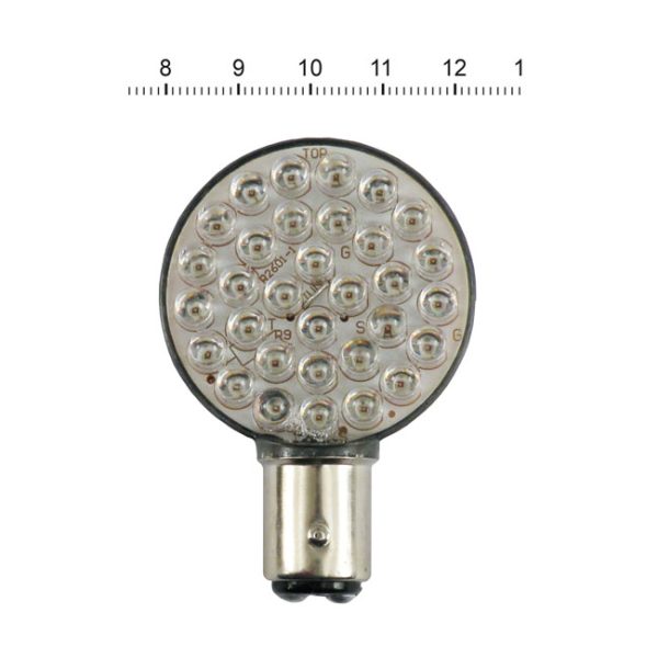 'Lollipop' flat LED taillight & turn signal bulb. Red