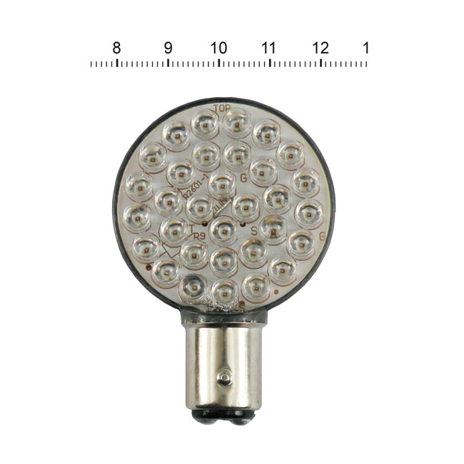 'Lollipop' flat LED taillight & turn signal bulb. Red