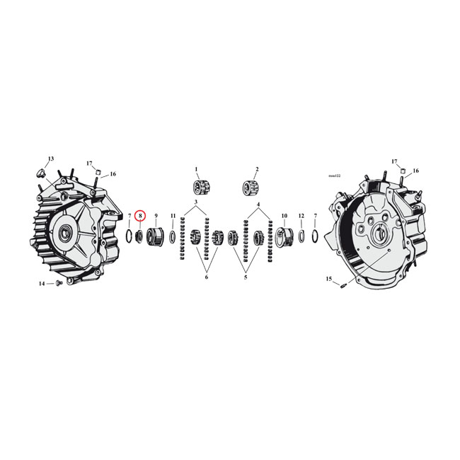 Sprocket bearing end
