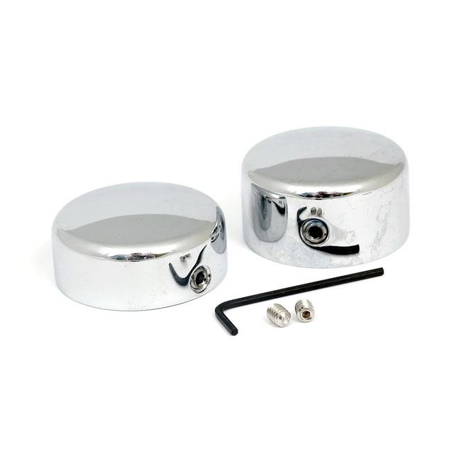 Swingarm pivot bolt cover set. Chrome