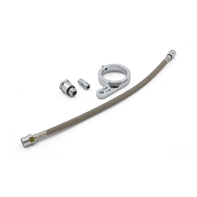 Braided steel oil line & bracket kit