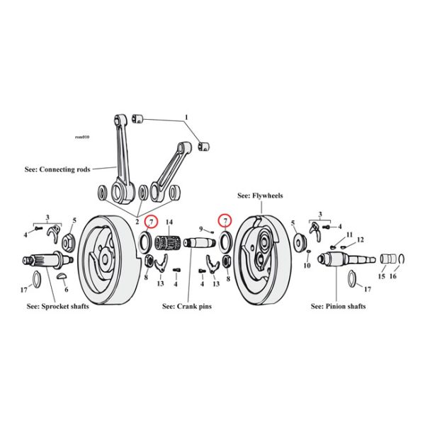 Flywheel thrust washer set