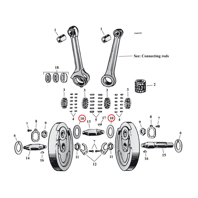Flywheel thrust washer set