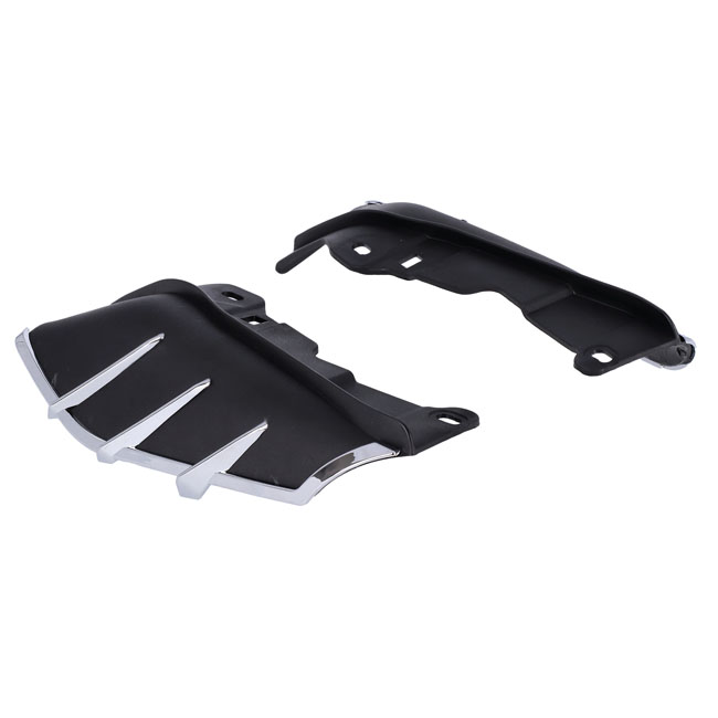 Seat heat deflector set. Black with chrome trim