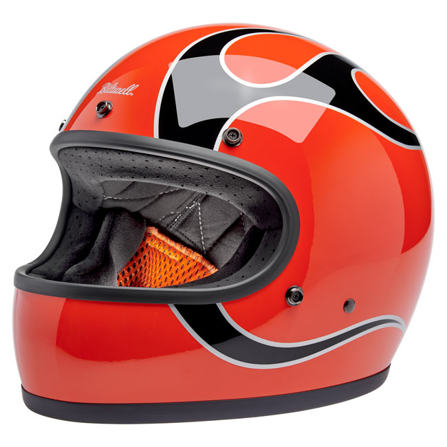 Biltwell Gringo helmet Comp Orange Flames
