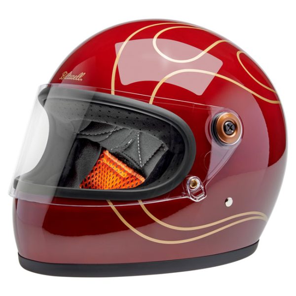 Biltwell Gringo S helmet Garnet Red Flames
